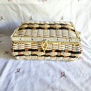 Vintage Woven Sewing Basket